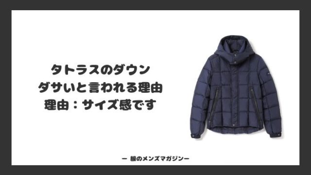 タトラスのダウンがダサいと言われる理由 原因はメンズのサイズ感だった 服のメンズマガジン