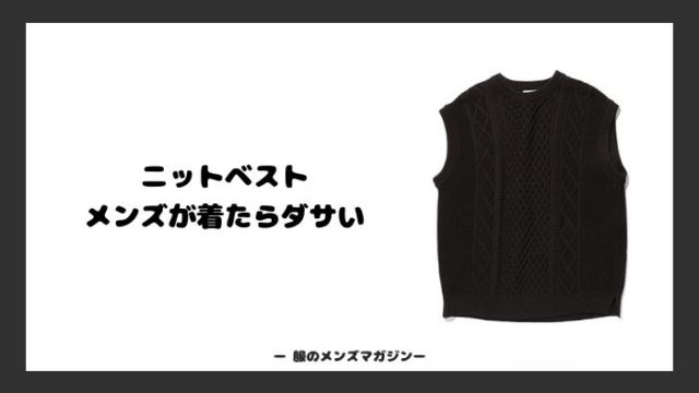 ニットベストを着ているメンズがダサいと言われる3つの原因とは 服のメンズマガジン